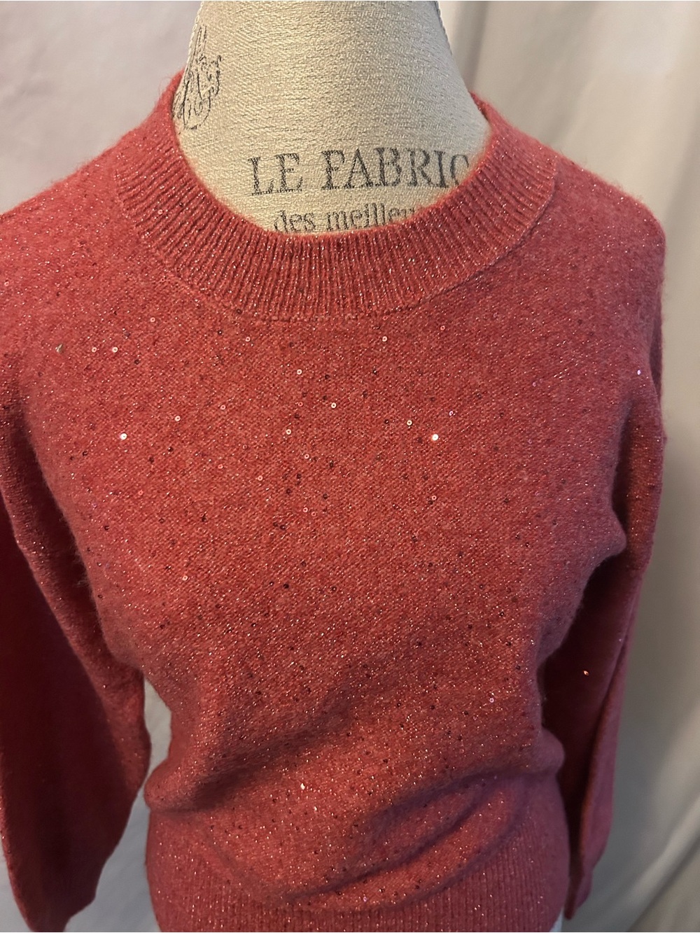 LOFT Rose Sequin Crewneck Sweater NWT